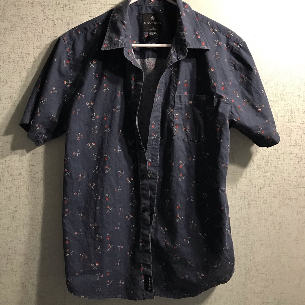Shout House navy blue button shirt